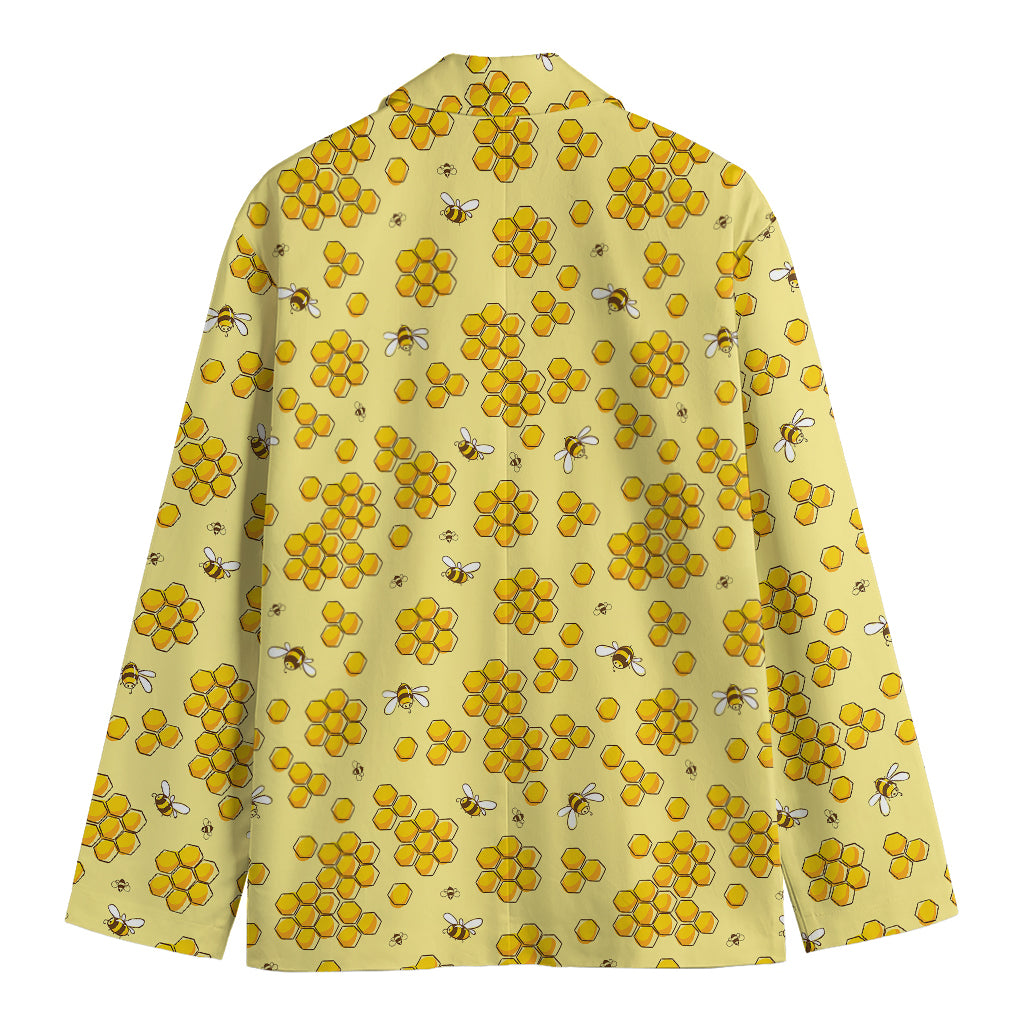 Cute Honey Bee Pattern Print Men's Blazer