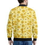 Cute Honey Bee Pattern Print Men's Bomber Jacket