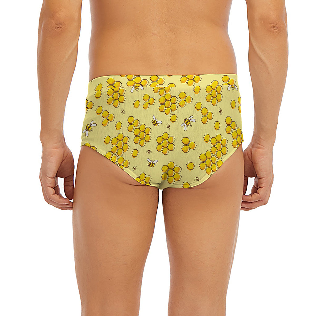 Cute Honey Bee Pattern Print Men's Briefs