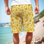 Cute Honey Bee Pattern Print Men's Cargo Shorts
