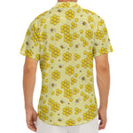 Cute Honey Bee Pattern Print Men's Deep V-Neck Shirt