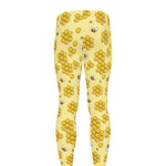 Cute Honey Bee Pattern Print Men's leggings