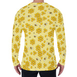 Cute Honey Bee Pattern Print Men's Long Sleeve T-Shirt