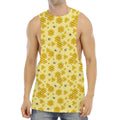 Cute Honey Bee Pattern Print Men's Muscle Tank Top