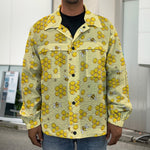 Cute Honey Bee Pattern Print Men's Shirt Jacket