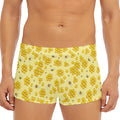 Cute Honey Bee Pattern Print Men's Short Boxer Briefs