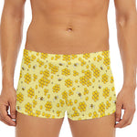 Cute Honey Bee Pattern Print Men's Short Boxer Briefs