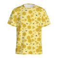 Cute Honey Bee Pattern Print Men's Athletic T-Shirt