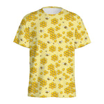 Cute Honey Bee Pattern Print Men's Sports T-Shirt
