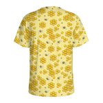 Cute Honey Bee Pattern Print Men's Sports T-Shirt