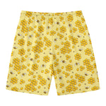 Cute Honey Bee Pattern Print Men's Swim Trunks