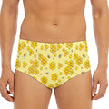 Cute Honey Bee Pattern Print Men's Triangle Swim Briefs