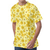 Cute Honey Bee Pattern Print Men's Velvet T-Shirt