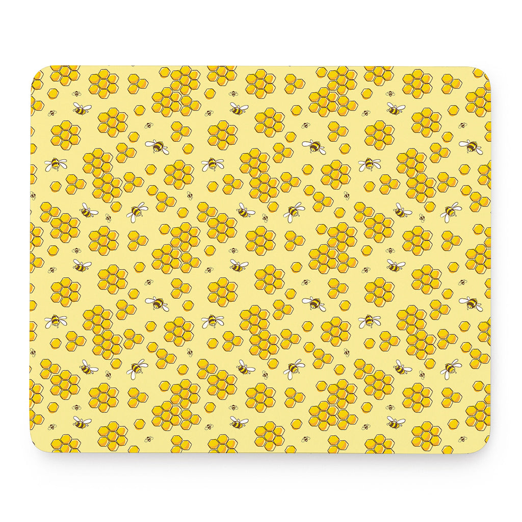 Cute Honey Bee Pattern Print Mouse Pad