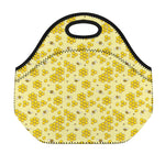 Cute Honey Bee Pattern Print Neoprene Lunch Bag