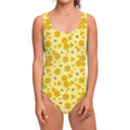 Cute Honey Bee Pattern Print One Piece Swimsuit
