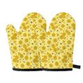 Cute Honey Bee Pattern Print Oven Mitts