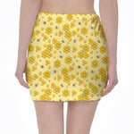 Cute Honey Bee Pattern Print Pencil Mini Skirt