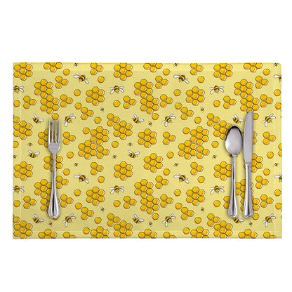Cute Honey Bee Pattern Print Placemat