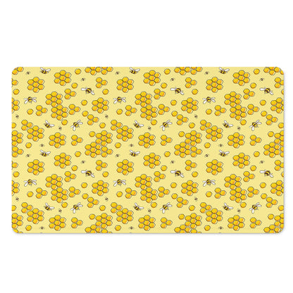 Cute Honey Bee Pattern Print Polyester Doormat