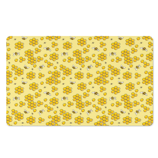 Cute Honey Bee Pattern Print Polyester Doormat