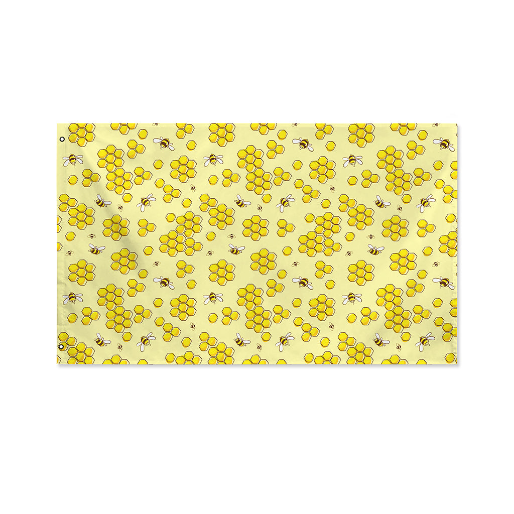 Cute Honey Bee Pattern Print Polyester Flag