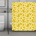 Cute Honey Bee Pattern Print Polyester Shower Curtain