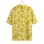 Cute Honey Bee Pattern Print Rayon Hawaiian Shirt