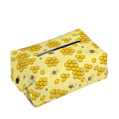 Cute Honey Bee Pattern Print Rectangle Tissue Box Cover