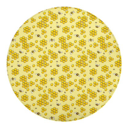 Cute Honey Bee Pattern Print Round Blanket