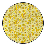 Cute Honey Bee Pattern Print Round Floor Mat