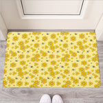 Cute Honey Bee Pattern Print Rubber Doormat