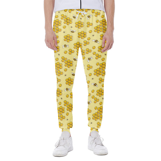 Cute Honey Bee Pattern Print Scuba Joggers
