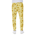 Cute Honey Bee Pattern Print Scuba Joggers