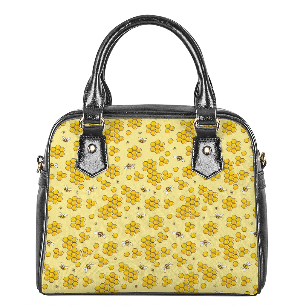 Cute Honey Bee Pattern Print Shoulder Handbag