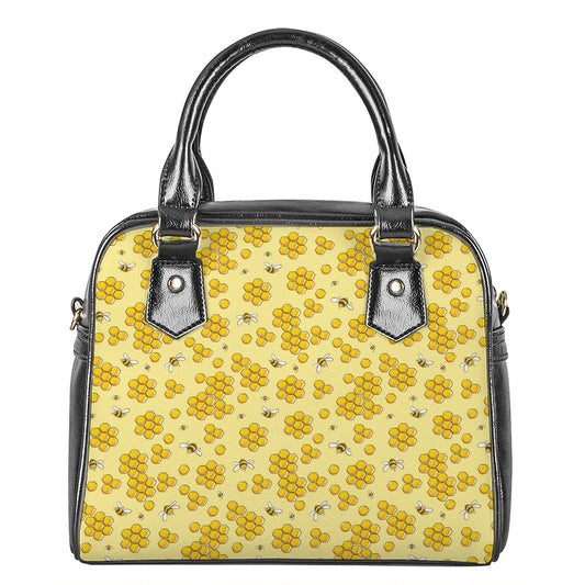 Cute Honey Bee Pattern Print Shoulder Handbag