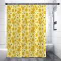 Cute Honey Bee Pattern Print Shower Curtain