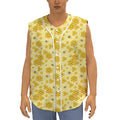 Cute Honey Bee Pattern Print Sleeveless Baseball Jersey
