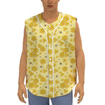 Cute Honey Bee Pattern Print Sleeveless Baseball Jersey