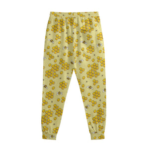 Cute Honey Bee Pattern Print Sweatpants