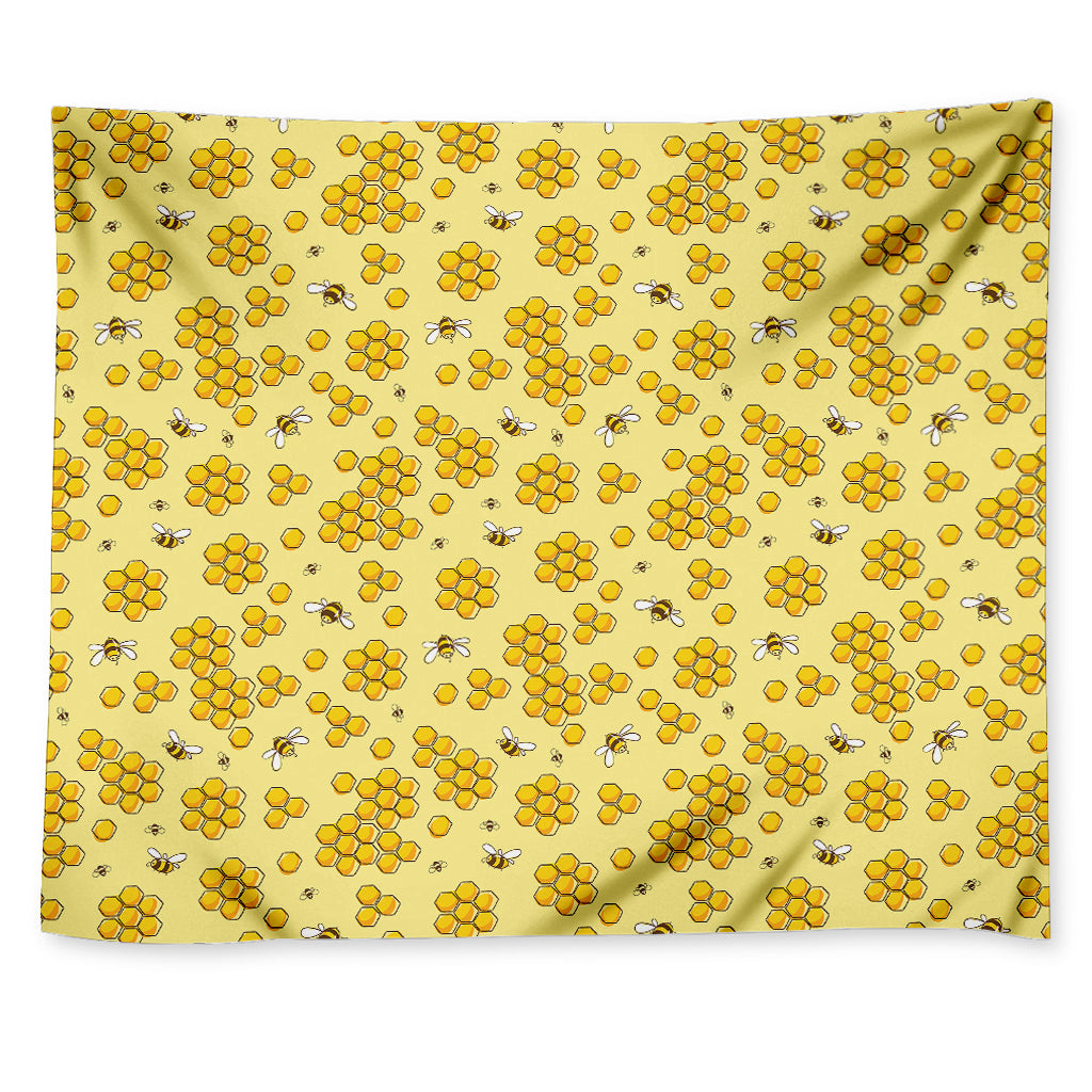 Cute Honey Bee Pattern Print Tapestry