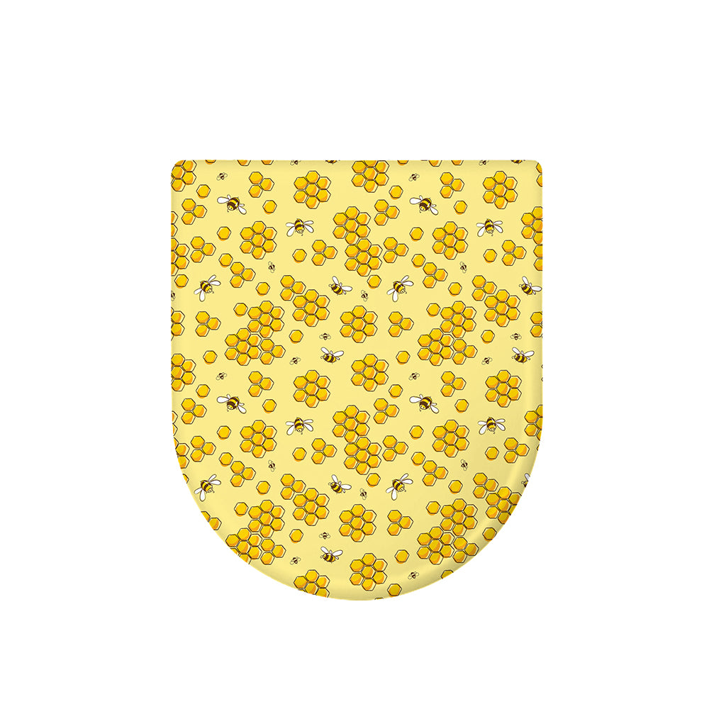 Cute Honey Bee Pattern Print Toilet Lid Cover