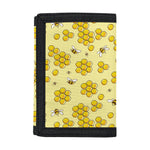 Cute Honey Bee Pattern Print Trifold Wallet