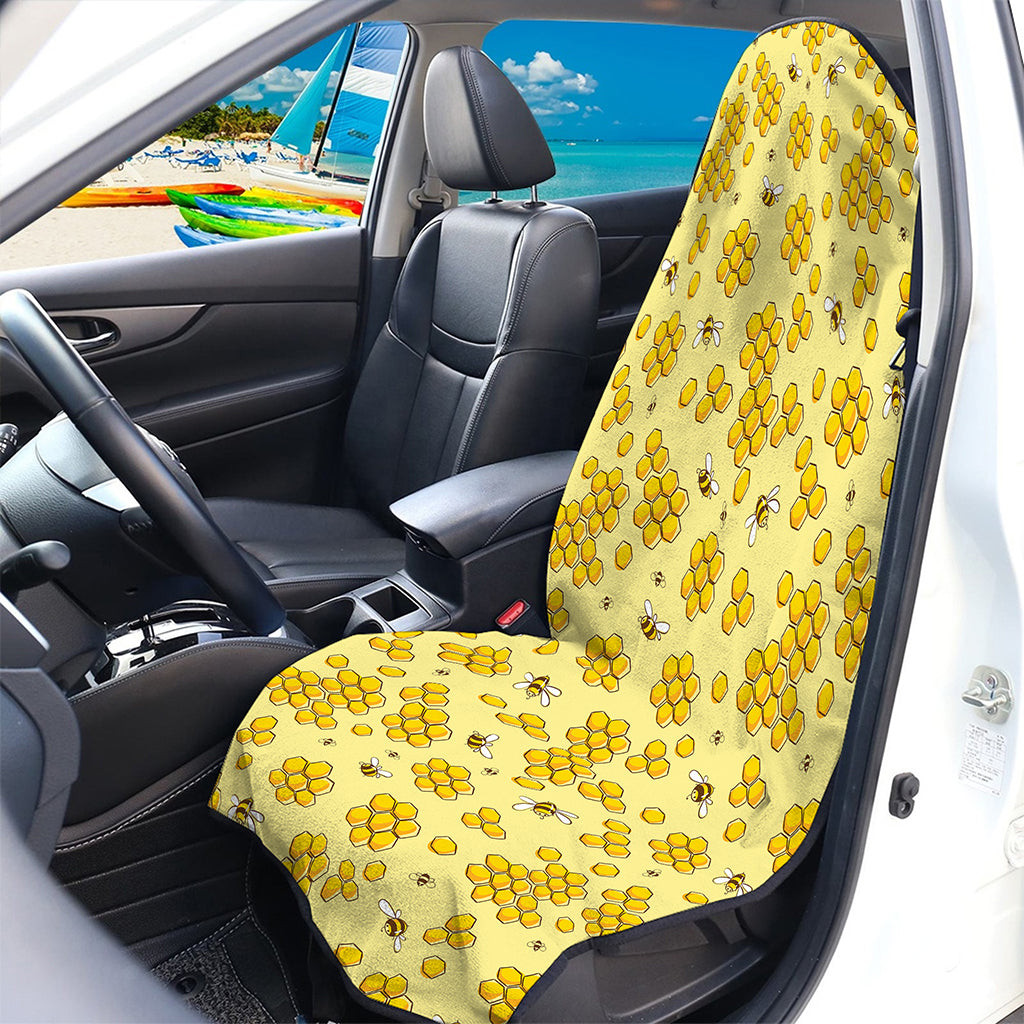 Cute Honey Bee Pattern Print Waterproof Car Seat Cover