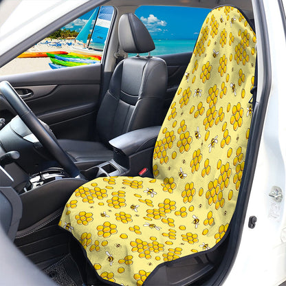 Cute Honey Bee Pattern Print Waterproof Car Seat Cover