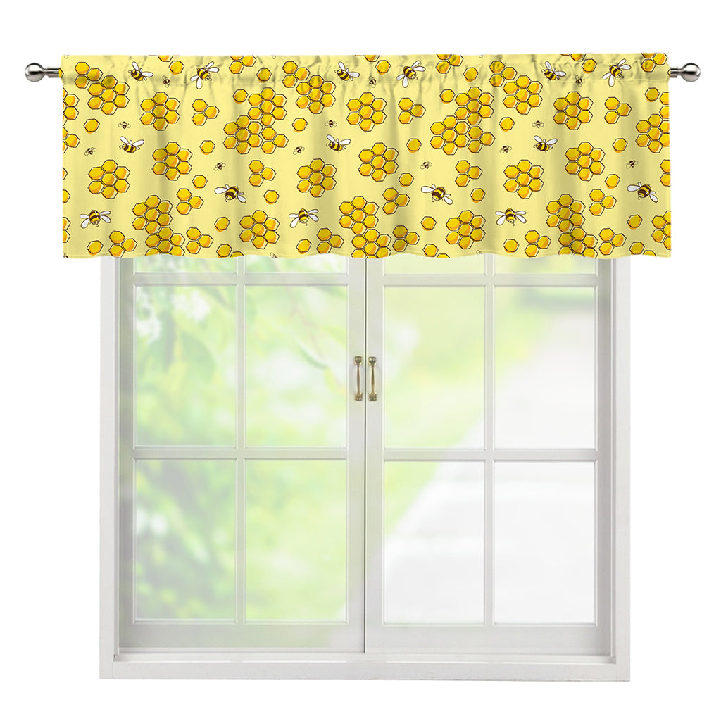 Cute Honey Bee Pattern Print Window Valance
