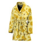 Cute Honey Bee Pattern Print Women's Bathrobe