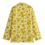 Cute Honey Bee Pattern Print Women's Cotton Blazer