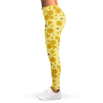Cute Honey Bee Pattern Print Women's Leggings
