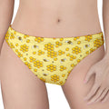 Cute Honey Bee Pattern Print Women's Thong